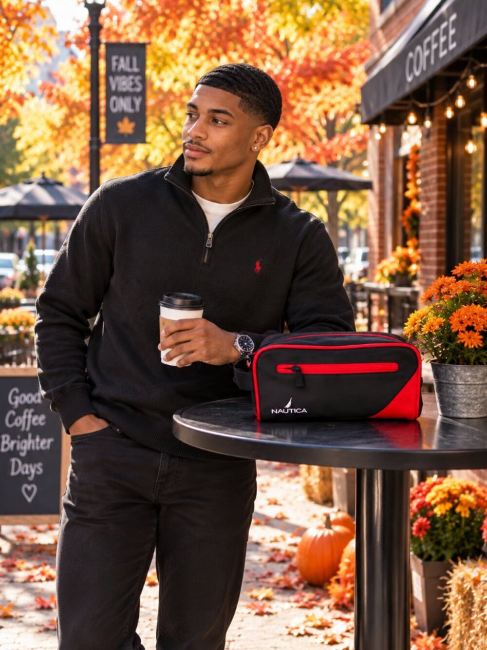 NAUTICA MEN CORE PEBBLED  TOILETRY TRAVEL BAG